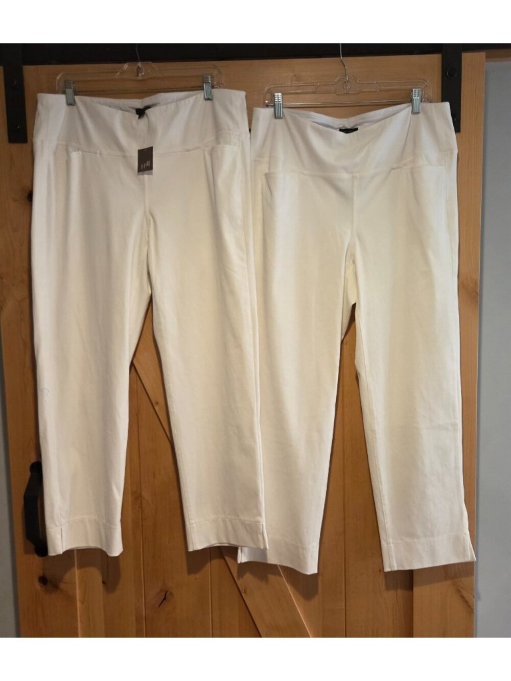 NWT Lot of 2 J.Jill Size XL White Wearever Smooth-Fit Knit Jeans 36x28"